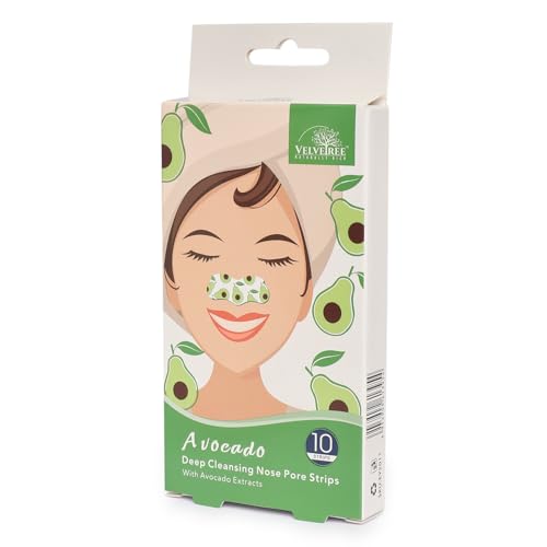 Velvetree Tiras de limpieza profunda para poros de nariz de té verde para puntos negros, limpiador removedor de puntos blancos con extractos naturales para todo tipo de piel