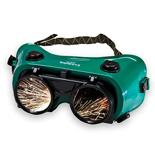 Image of KwikSafety - Charlotte, NC - OWL Welding Goggles Flip-Up [ANTI-FOG, Snug FIT] Shade 5 Industrial ANSI Ventilation Infrared Safety Plasma Welding Torch Brazing Flame Cutting Gas Oxy-Acetylene /Green