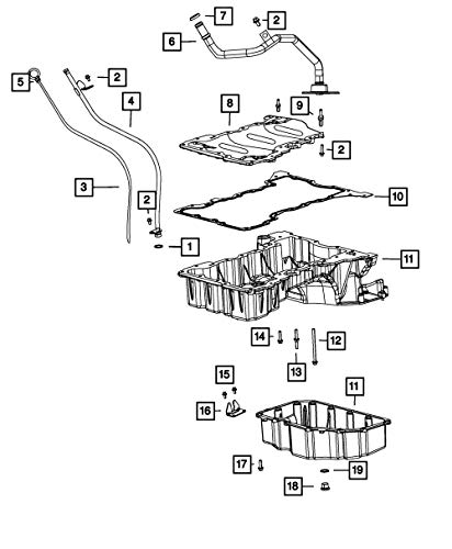 Mopar 68147558AA Gasket Engine Oil Pan miniatura 1