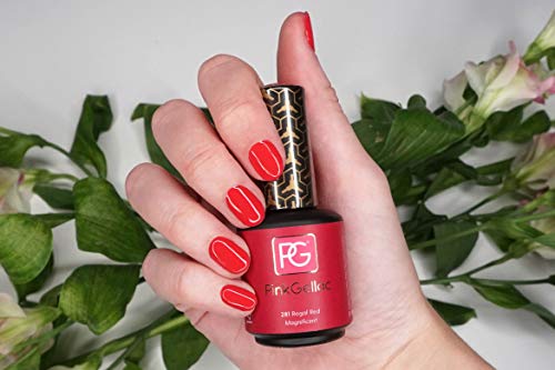 PINK GELLAC Shellac Gel Nagellack 3 x 15 ml für UV LED Lampe | 281 Regal Red Rot 15 ml + Base Coat Extend 15 ml + Top… – Bild 4