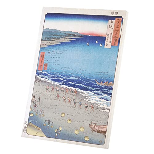 Estampe japonaise vintage de la plage toile imprimée 30x43 cm