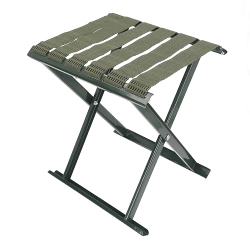 Natudeco Outdoor Folding Stool Heavy Duty Camping Stool Load Bearing 60KG Portable Folding Chair for Walking Hiking Fishing Camping Beaches (A)