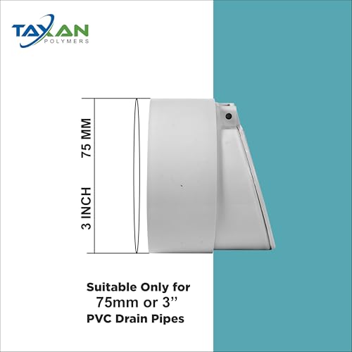 Image of TAXAN 3 inch (75 mm) PVC Drain Backflow Valve - Heavy-Duty Non-Return Water Valve with Strainer Cap | Premium Anti-Rat, Anti-Cockroach & Anti-Snake Stopper | Ideal for Bathroom
