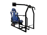 GTR Simulator GTAF-BLK-S105LBLWHT - GTA-F Model (Black) Triple or Single Monitor Stand with...