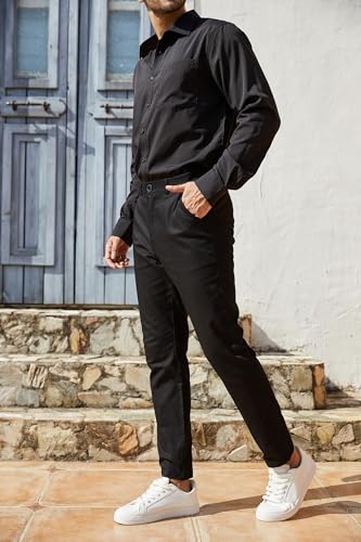 Mens Fashion Slim Fit Dress Pants Casual Business Skinny Stretch Pants Golf Pants3