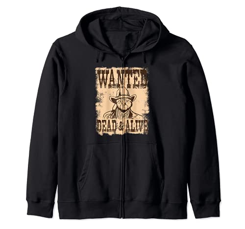 Schroedinger's Cat - Vintage western Zip Hoodie, Black
