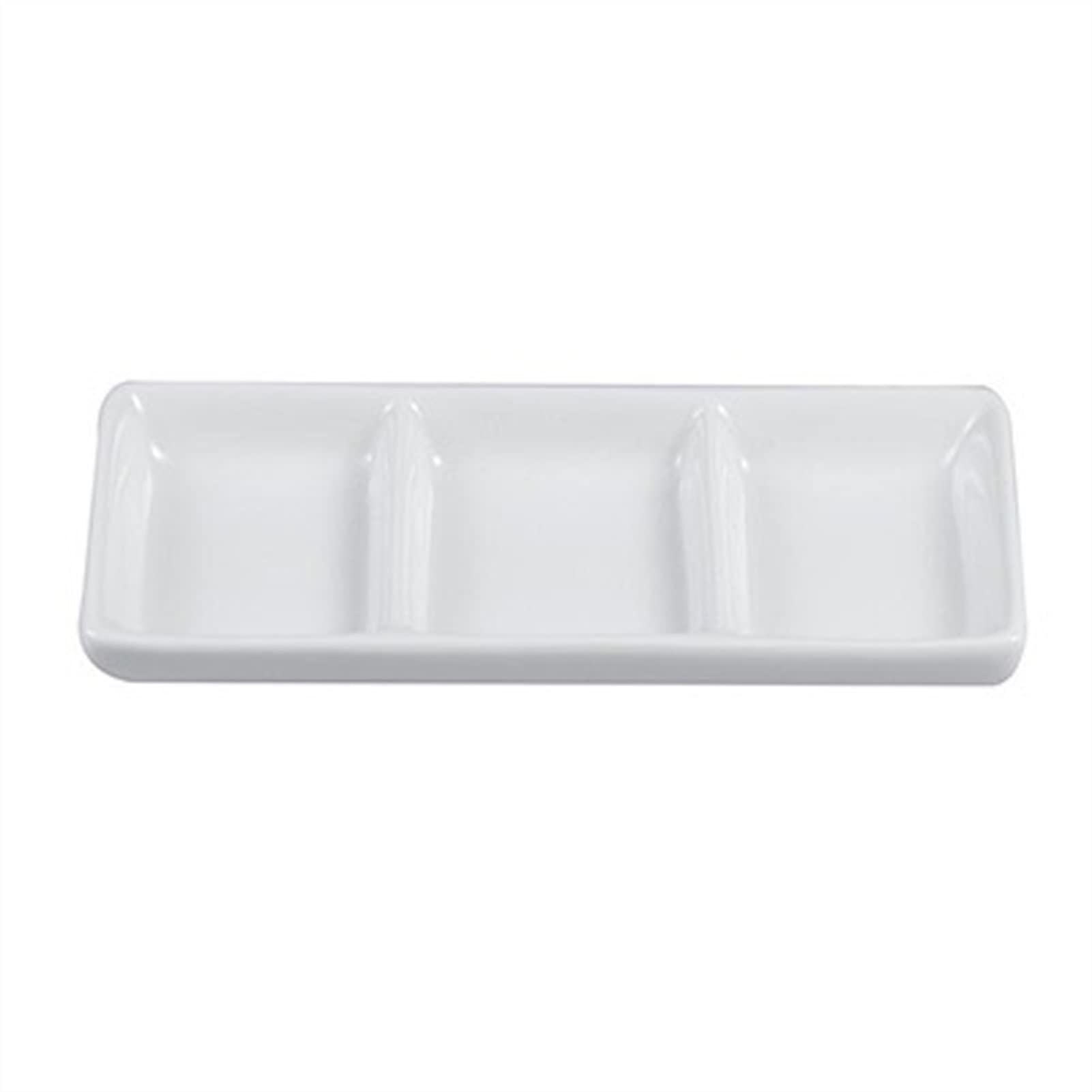 caihuashopping Kształt sos danie 3 kratka przyprawy naczynie ceramiczna patelnia do sosu przekąska sosy łodzi miska deserowa dom talerz sojowy zestaw kuchnia restauracja przystawki naczynia (kolor: 20 cm)