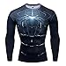 MYYLY Spiderman Hommes Compression Super-Héros À Manches Longues Sports Vêtements Séchage Rapide Gym Couche De Base Entraînement Fitness Chemise Thermique Sweat,Black-L (170~175CM)