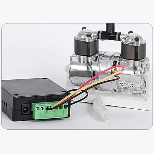Lab Mini Oilless Vacuum Pump,DC 12V 100 Kpa Frequency Conversion Air Pump,10L/min Adjustable Flow Rate,Supports Vacuum Filtration/Conventional Aeration