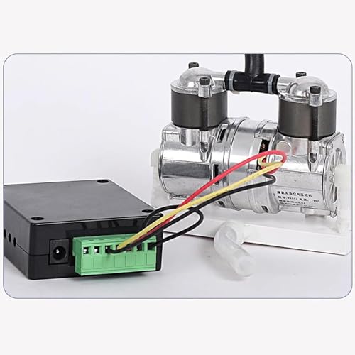 Bomba de Vacío Mini de Laboratorio sin Aceite, Bomba de Aire de Conversión de Frecuencia DC 12V 100 Kpa, Caudal Ajustable de 10L/min, Compatible con Filtración al Vacío/Aeración Convencional