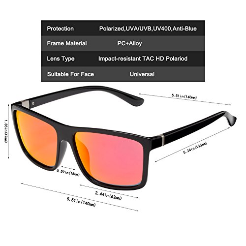 Image of Men's Sports Polarized Sunglasses Square Frame Glasses NP1007