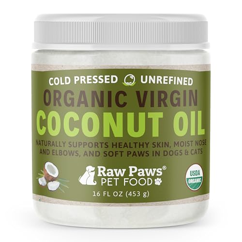 Raw Paws Virgin Organic Coconut Oil for Dogs & Cats (16-oz) - Skin & Coat
