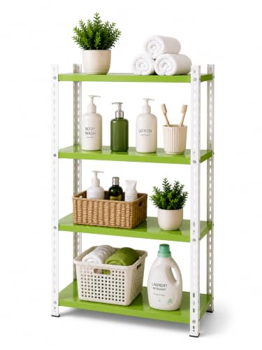 Image of Perfect Rack 4 Shelf Multipurpose Steel Storage Rack for Home, Kitchen, Bedroom, Office & Store | Heavy Duty Metal Shelving Unit | 36 Inch Height x 24 Inch Length x 12 Inch Widthcover (pista white)