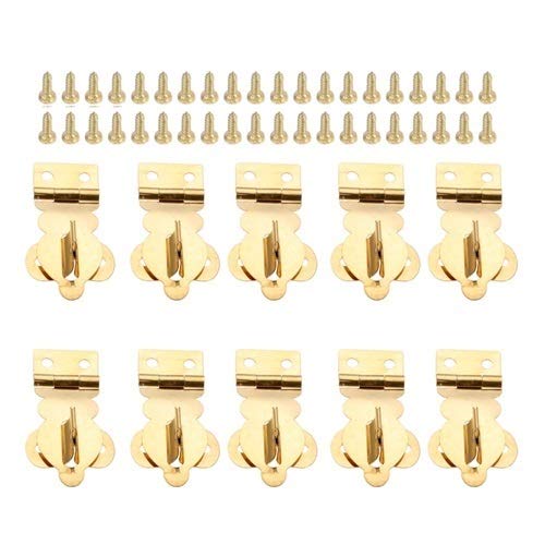 Image of 10Pcs Antique Box Latch Clasps Brass Jewelry Box Padlock Hasp Locked Wooden Wine Gift Box Handbag Buckle 27 * 19mm