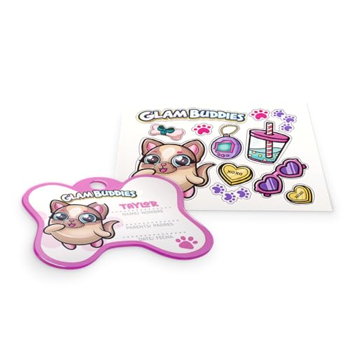 Glam Buddies OMM1523 - Bulldog Taylor, Überraschungs-Set mit Plüsch-Welpe, Handtasche und Zubehör