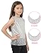 Noomelfish Girls Sequin Fringe Crop Tops Tassel Sparkly Glitter Dance Sleeveless Tank Shirt, Silver White, Size 13-14 Years