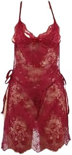 لانجيري بيبي دول من الدانتيل الفاخر بتصميم انيق وانثوي لاطلالة جذابة ومثيرة – لون نبيتي وان سايز حتى 80 كيلو موديل HN 809، مقاس واحد