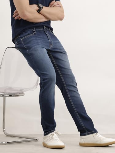 Image of WROGN Men's Cotton Stretch Jeans | Solid | Slim Fit