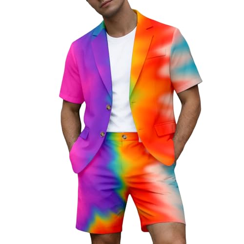 Costume Homme Été veste manches courtes short assorti tenue mariage plage chic
