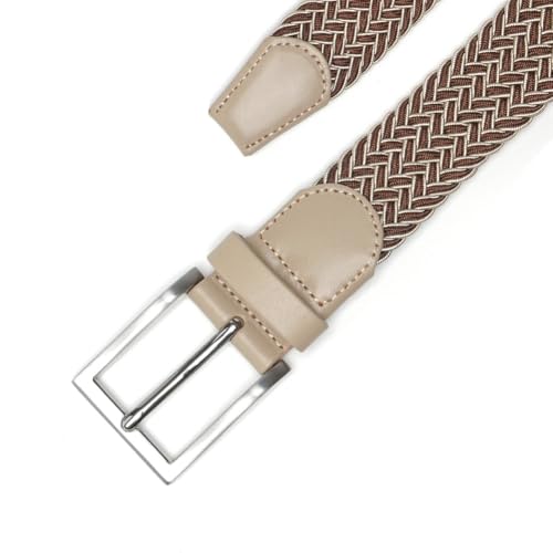Image of Men's Stretch Braided Elastic Woven Canvas Golf Belt, multicolor,1 3 /8 inch