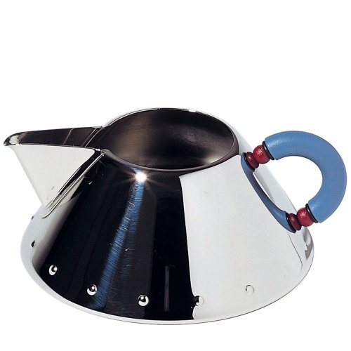 Alessi Rahmkännchen aus Edelstahl mit Griff aus PA, hellblau, 9.2 x 11 x 30.5 cm