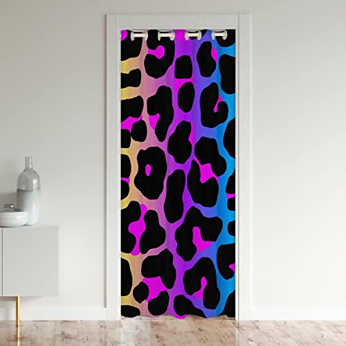 Loussiesd Leopard Doorway Curtain Privacy Mat Vibrant Colorful Cheetah Door Curtain Safari Wild Animal Theme Door Cover Curtain Ultra Soft Machine Washable Carpet 132x203cm 1 Panel