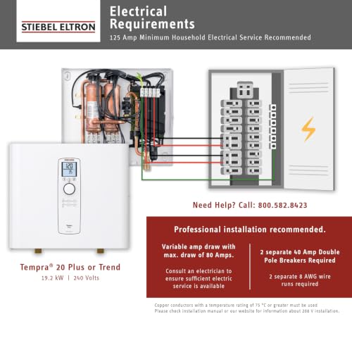 Image of Stiebel Eltron Tempra 20 Plus Tankless Water Heater, 19.2kW, White