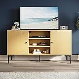 Photo Gallery sonni mobile tv, tv da 60 pollici, con 2 armadi, 3 scomparti aperti, 2 fori, piedini in metallo, per soggiorno, sala da pranzo e camera da letto, 135 x 35 x 70 cm, colore legno Photo Gallery sonni mobile tv, tv da 60 pollici, con 2 armadi, 3 scomparti aperti, 2 fori, piedini in metallo, per soggiorno, sala da pranzo e camera da letto, 135 x 35 x 70 cm, colore legno