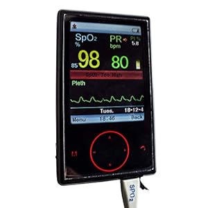 Mobiclinic, Pulsossimetro digitale, CMS60F, Marchio Euroepo, Con display TFT, Batteria al litio, Piccolo e Maneggevole
