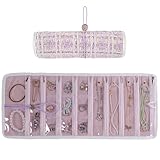 Laveminyx Travel Jewelry Organizer Roll with Zippered Pockets,Hangable | Tangle-Free Portable Jewelry Storage Bag for Women | Holder for Necklaces, Earrings, Rings, Bracelets,Bangles