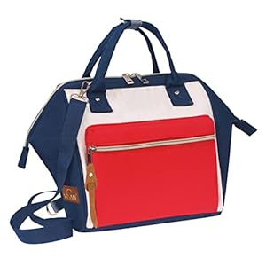 VISMIINTREND Itsy Bitsy Mini Small Diaper Tote Bag | Backpack | convertible | stylish | practical | multifunctional | washable | mother baby travel | kids friendly | lightweight | maternity | baby bag for baby girls and boys | Blue | Red | Small | convertible