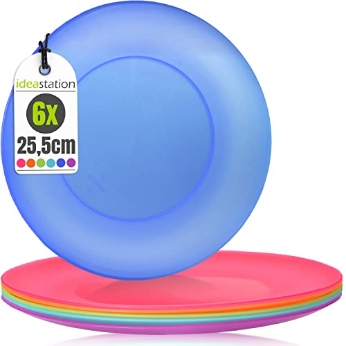 idea-station Neo assiette plastique 6 x 25.5 cm - couleur - assiette enfant - assiettes plates - vaisselle camping