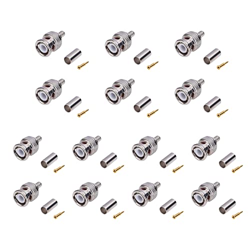 Image of MX Coaxial Connector with Fully Metal & Copper Plated having Golden Plated Pin RG58 Coaxial Cable Connectors (BNC Connector, BNC Crimp Connector w /Boot, Pack of 10)