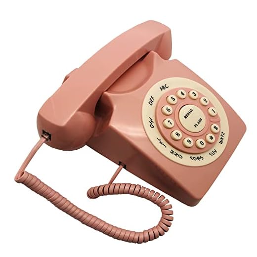 Retro Vintage Telefon, Antik Europeisk Telefon, Fast Telefon For Hem Kontor Affärshotell, Telefoner For Hörselskadad, Mångfärgad (Color : Pink)