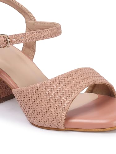 Image of Carlton London Women Stylish Fashion Embellished Sandals for Outdoor, Party, Wedding and Holidays with Block Heels