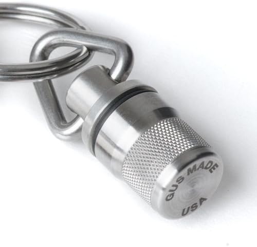 GUS Micro Pill Fob, Made in USA, Stainless Steel Keychain Pill Holder, Holds Two Emergency Aspirin, Ultra Compact Design