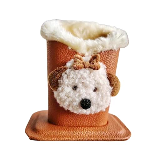 JAYIOLA Gefütterter Brillenhalterständer, Niedlicher Brillenhalter für Den Schreibtischtisch, Brauner Hund, Universal-