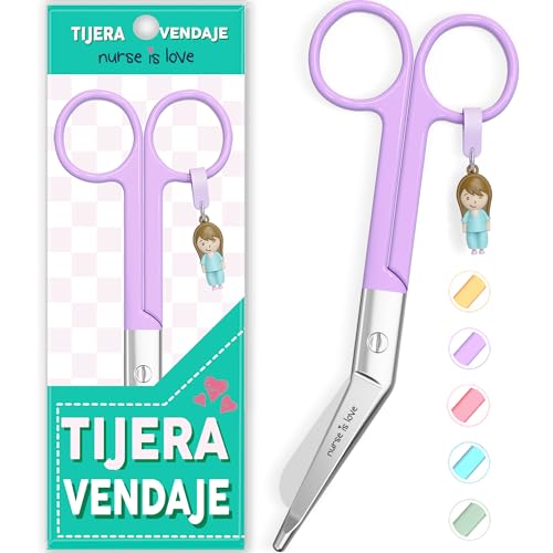 Nurse is Love Tijeras Enfermeria Punta Roma - Tijeras Pico de Pato Enfermeria | Ideal para Porta tijeras Enfermera, Punta Redonda Profesional, Primeros Auxilios