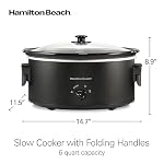 Hamilton Beach 6 Quart Slow Cooker With Space-Saving Folding Handles - Image 2