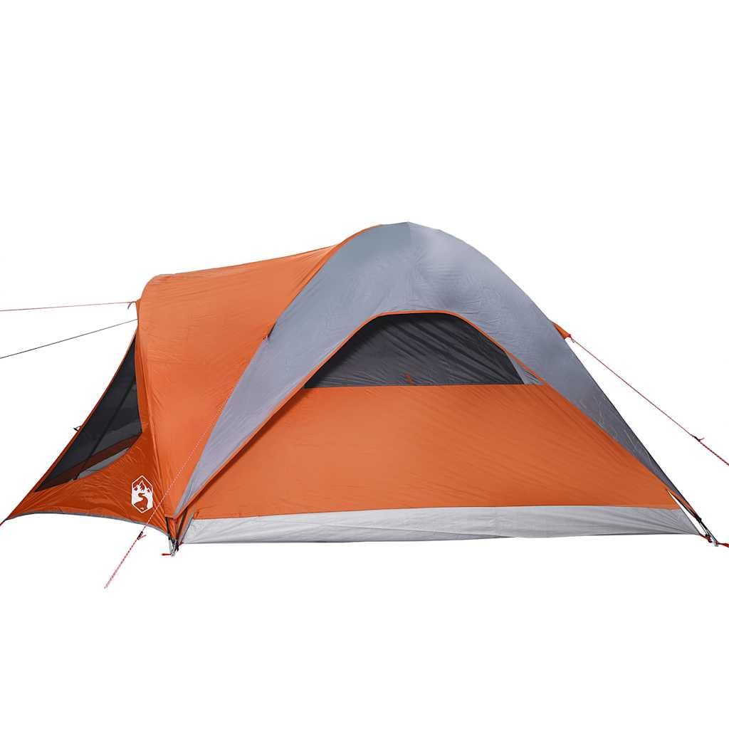 Solivagant Tente familiale Tunnel 6 Personnes Gris et Orange imperméable,(9.41 KG)