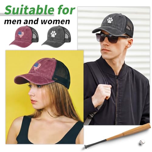 Image of Suhine 24 Pcs Blank Trucker Hat Bulk Unisex Mesh Baseball Cap for Sublimation Embroidery Vintage Adjustable Hat for Men Women