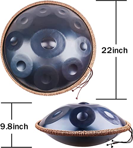 Handpan Steel Drum 22 Pulgadas en Re menor 9 Tonos Negro miniatura 4