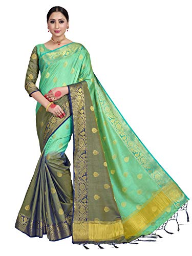 Vardha Sarees For Women's Banarasi Raw Silk | Indian Ethnic Diwali Puja Woven Saree Gift Sari With Non Stitched Blouse