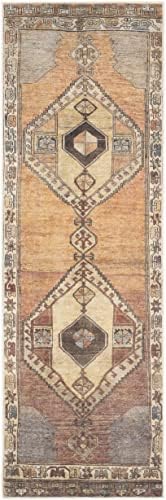 Medinah Machine Washable 2'7" x 7'3" Runner Rug, Kitchen Hallway Runner - Waterproof - Pet & Child Friendly - Stain & Water Resistant - Vintage Distressed - Oriental Persian Medallion - Brown