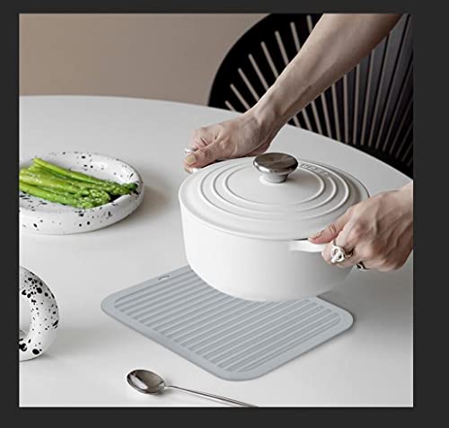 4 Pcs Silicone Trivets For Hot Pots And Pans 9"X12" Heat Resistant Trivet Mat Hot Pads For Kitchen Quartz Countertops Multipurpose Non-Slip Potholders Pot Holders Trivets For Hot Dishes-Rectangle Grey #TOP6
