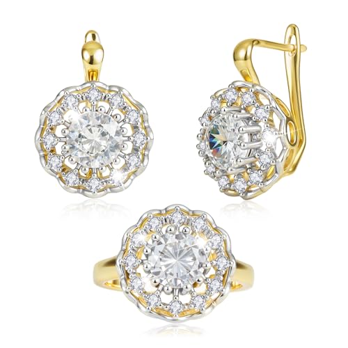 Pendientes de aro de oro de 18k y anillo de zafiro de alta joyería Richapex