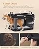 Feandrea Collapsible Dog Crate, Portable Pet Travel Crate for Medium Dogs, 76.2 x 53.4 x 53.4 cm, Oxford Fabric Pet Carrier with Mesh Doors, Storage Pocket, Ink Black PDC017B01