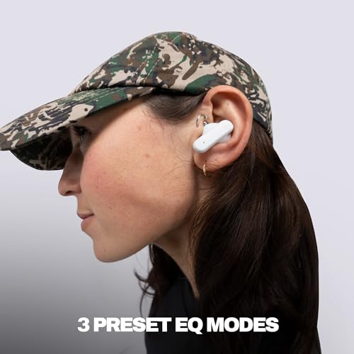 Image of Skullcandy Smokin' Buds Wireless Earbuds, Bluetooth Headphones, Noise Isolating Fit, Up to 20 Hours Battery, IPX4 Sweat and Water Resistant, Microphone for iPhone Android - Bone
