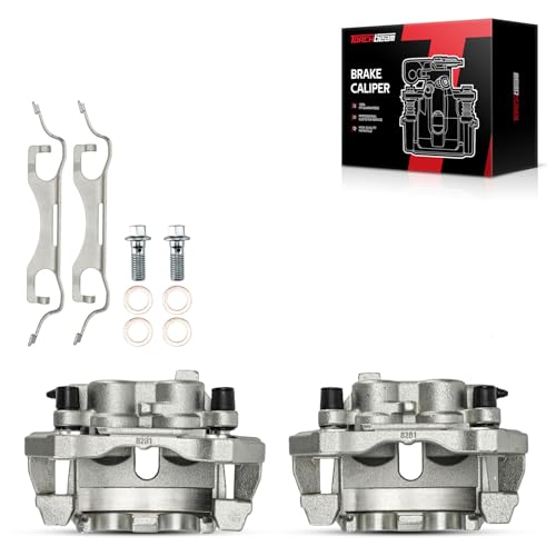 Image of Torchbeam Front Brake Calipers Set for Jeep Grand Cherokee 2011-2017, Dodge Durango 2011-2018, Front Left and Front Right Calipers Replace # 18B5296+18B5297 Disc Brake Caliper Assembly with Bracket