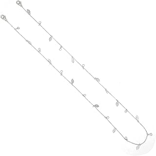 حامل سلسلة النظارات والقناع الأنيق من فيتوريا سباركس - مجموعة تشارمز على شكل أوراق الشجر والكريستال, ستانلس ستيل